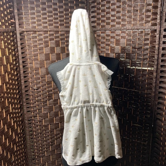 Disney Size 2T White and Gold Terry Cloth Beach Cover Up. Pre-Owned - Picture 2 of 7